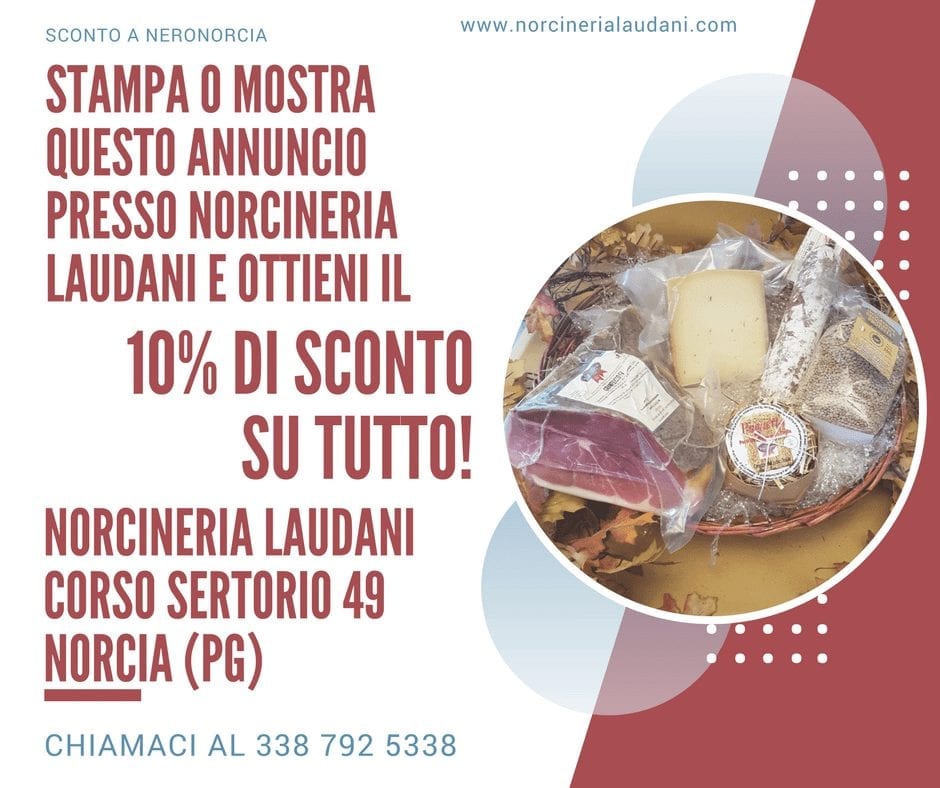 10 percent discount norcineria laudani